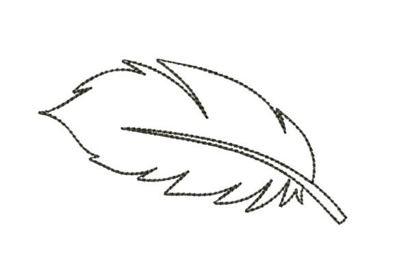 Feather Sketch Embroidery Design
