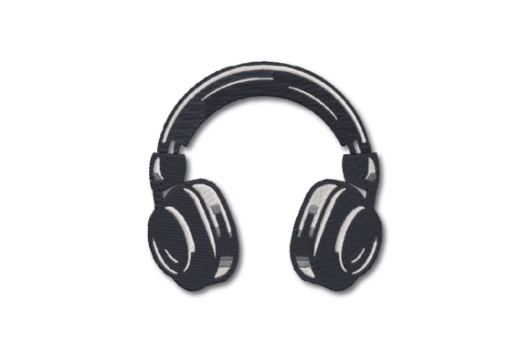 Headphones Embroidery Design