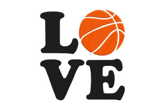 Love Basketball Embroidery Design