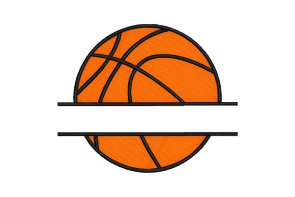 Split Basketball Embroidery Design