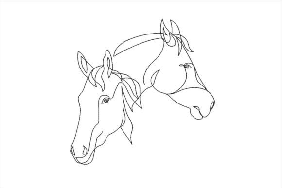 Two Horses Embroidery Design